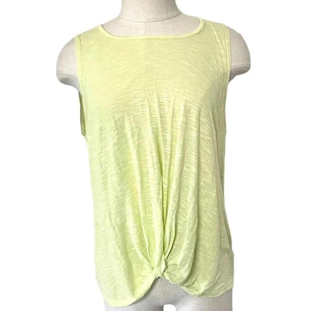 Zella yellow twist front tank top